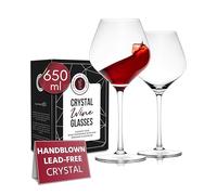 Gusto Nostro Crystal Wine Glasses Set of 2, 22 Oz Long Stem Modern Wine Glasses for White and Red Wine, Dishwasher Safe, Fancy, Elegant, Large and Tall Wine Glass for Wedding Christmas Anniversary