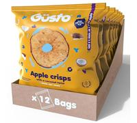 GUSTO SNACKS Crunchy Apple Crisps with Coconut - Case of 12 (20g) - 100% Dried Fruit Snacks - No Added Sugar, High in Fibre, Vegan, Vegetarian, Low Calorie, Gluten free, Nut free & Fat Free