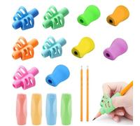 GUSXPPD 14 PCS Pencil Grips for Children, Soft Silicone Corrector Writing Tool, Pencil Holder for Kids, Handwriting Grip, Finger Pencils Grip for Kids Students Toddlers Preschoolers, with 2 pencil