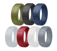GUSXPPD 7 PCS Silicone Ring Men, Mens Silicone Wedding Band, Rubber Wedding Rings For Men, Rubber Engagement Ring for Lover Friends Fitness Outdoor Sports (9)