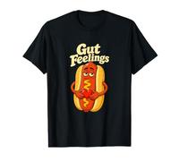 Gut Feelings Comic Hot Dog Food Pun Value Graphic T-Shirt