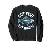 Gut Fish Not Houses Vintage Fishing Ocean Nature Lover Sweatshirt