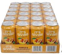 Gut Friendly Soda, Mango & Passionfruit Flavour, 330ml Cans, 24 Pack Tropical Fruit Drink - By Kandy Collection