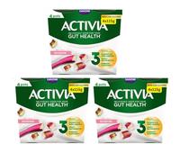 Gut Health Yoghurt Activias Multipacks Rhubarb, Strawberry, Vanilla and Blueberry 12x115g (Rhubarb 12x115g)