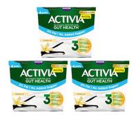 Gut Health Yoghurt Activias Multipacks Rhubarb, Strawberry, Vanilla and Blueberry 12x115g (Vanilla Sugar Free 12x115g)