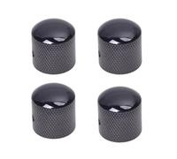 Gutahare 4Pcs Metal Guitar Knobs Black Nickel 6mm Solid Shaft Dome Volume Tone Speed Control Potentiometer Knob for Fender Telecaster Gibson Les Paul Guitar Bass Accessories (Shine Black)