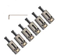 Gutahare 6Pcs Guitar Roller Bridge Saddle Replacement Kit with Mounting Screws and Adjustment Wrench for Fender Strat/Tele Style Electric Guitar (Bronze)