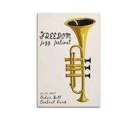 GUTAITER 1997 Freedom Jazz Concert Retro Golden Trumpet Motivational Poster Vintage Decorative Wall Art Canvas Prints for Room Aesthetic20x30inch(50x75cm) Unframe-style-1