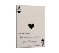 GUTAITER Ace of Hearts Print, Retro Playing Cards Poster Retro Decorative Wall Art Canvas Prints for Room Aesthetic08x12inch(20x30cm) Frame-style