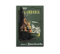 GUTAITER Cambodia Angkor Wat Vintage Posters Retro Aesthetic Inspiring Wall Art Canvas Prints for Classroom Ofiice12x18inch(30x45cm) Unframe-style-2