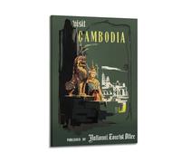 GUTAITER Cambodia Angkor Wat Vintage Posters Retro Aesthetic Inspiring Wall Art Canvas Prints for Classroom Ofiice08x12inch(20x30cm) Frame-style-2