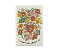 GUTAITER Fuck Around And Find Out Funny Print Poster Attractive Retro Wall Art Canvas Prints for Room Aesthetic 12x18inch(30x45cm) Unframe-style