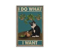 GUTAITER I Do What I Want-Black Cat Vintage Motivational Poster Attractive Retro Wall Art Canvas Prints for Room Aesthetic 20x30inch(50x75cm) Unframe-style