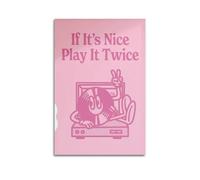 GUTAITER If It's Nice Play It Twice - Retro Vinyl Pastel Pink Poster Trendy Decorative Wall Art Canvas Prints for Room Aesthetic20x30inch(50x75cm) Unframe-style-2