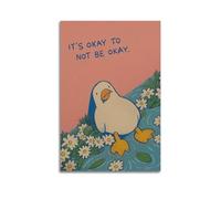 GUTAITER It's Okay to Not Be Okay Therapist Art Print, Playful Duck Motivational Poster Funny Decorative Wall Art Canvas Prints for Room Aesthetic08x12inch(20x30cm) Unframe-style