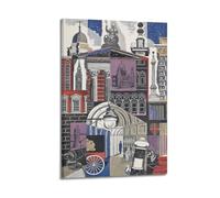 GUTAITER London The City Posters Retro Aesthetic Inspiring Wall Art Canvas Prints for Classroom Ofiice12x18inch(30x45cm) Frame-style