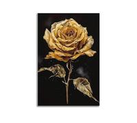 GUTAITER Modern Golden Rose Luxury Posters Retro Aesthetic Inspiring Wall Art Canvas Prints for Classroom Ofiice12x18inch(30x45cm) Unframe-style