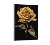 GUTAITER Modern Golden Rose Luxury Posters Retro Aesthetic Inspiring Wall Art Canvas Prints for Classroom Ofiice12x18inch(30x45cm) Frame-style