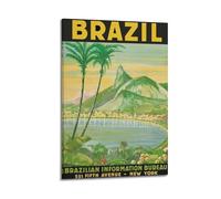 GUTAITER Rio De Janeiro Brazil Posters Retro Aesthetic Inspiring Wall Art Canvas Prints for Classroom Ofiice12x18inch(30x45cm) Frame-style-2