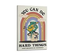 GUTAITER You Can Do Hard Things Motivational Poster Attractive Retro Wall Art Canvas Prints for Room Aesthetic 12x18inch(30x45cm) Frame-style