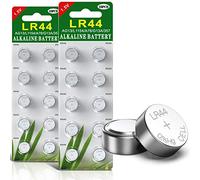 GutAlkaLi 20-Pack LR44 Batteries - 1.5V Button Cell Batteries for Small Electronics with Stable Voltage and Long Lifespan. Ideal for Watches, Hearing Aids, Glucometers, Key Fobs, and More.