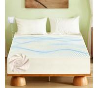 GUTANUSS Grounding Fitted Super King Size Sheet -90% Cotton and 10% Soft Silver Conductive Thread for Healing and Better Sleep 200x200cm Beige