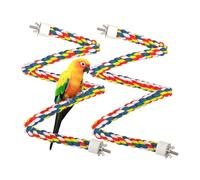 Gute 2 Pcs Colorful Cotton Parrot Spiral Rope Perch Bird Cage Toy 80cm