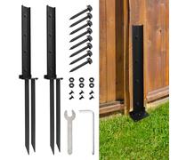 Gute 2pcs Fence Post Repair Kit,Heavy Duty Fence Post Spikes,Fence Post Support for Repairing Tilted/Broken Wood Fence,Gate,Sign, Mailbox Posts