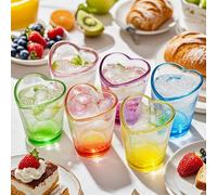 Gute 6 Pcs 1.5oz Heart Shaped Shot Glasses Heavy Base Vibrant for Party Bar | heart shot glasses, heavy base, colorful design, for whiskey, tequila, great for parties and valentine's day