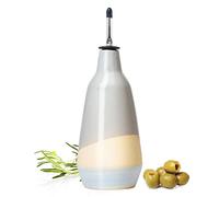 GUTE Cruet Ceramic Olive Oil Dispenser Bottle - Gift for Him and Her - 400ml Vinegar Cruet Bottle with Pourers - Blue Olive Oil Carafe for Kitchen - Cruet for Vinegar and Oil 9" H 3" W