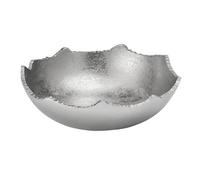 GUTE Decorative Silver Moon Decorative Metal Torn Hammered Asymmetrical Centerpiece Bowl with Pointed Edges, 8.5in Catch All, Silver Stainless Steel Metal, Accent Basket Fruit, Potpourri, Jewelry