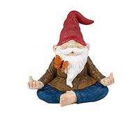 GUTE Large Meditating Zen Garden Gnome Statue Figurine - Middle Finger Angry Namaste, Nomb Statue Decor Ornament for Flowers Lawn, Patio & Yard Art, Sculpture 9.5" Tall (Naughty Meditating)