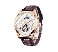 Gute Mens Watches Chronograph Men Designer Automatic Mechanical Skeleton Wrist Watches Leather Watches Self Winding with W unction