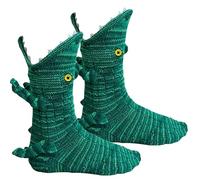 Gutecomuik Crocodile Knit Socks, Novelty Crocodile Shape Socks, Funny Fuzzy Warm Sock for Women Men As Christmas Thanks Giving Day & New Year Gift