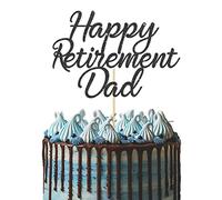 GuteGifts Personalised Cake Topper for Retirement Mum Dad | Custom Cake Decoration with Any Name | Multicolour Glitter Party Decoration Hand Finished in UK (Black)