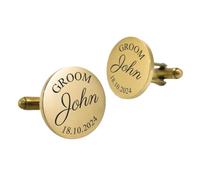 GuteGifts Personalised Engraved Cufflinks | Birthday Wedding Fathers Day for Men Dad Groom Grandad Best Man Groomsman Husband Father of The Bride with Box (Design 2)