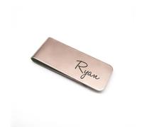 GuteGifts Personalised Money Clip Holder | Engraved with Custom Name or Text | Birthday Wedding Fathers Day Christmas Gifts for Men Dad Groom Grandad Best Man Groomsman (Design 8)