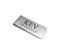 GuteGifts Personalised Money Clip Holder | Engraved with Custom Name or Text | Birthday Wedding Fathers Day Christmas Gifts for Men Dad Groom Grandad Best Man Groomsman (Design 2)