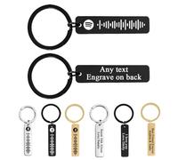 GuteGifts Personalised Music Stainless Steel Engraved Keyring - Gifts for Him Her Wife Husband Girlfriend Boyfriend - Anniversary Birthday Christmas Music Lover Presents Memory Song