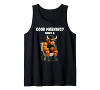 Guten Morgen Bullshit Office Bull Toilet Smartphone Fool Tank Top
