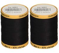 Gutermann 2-Pack Natural Cotton Thread Solids 876 Yards Each - Black (800C 5201)