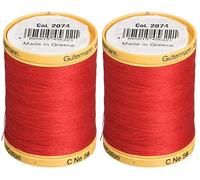 Gutermann 2-Pack Natural Cotton Thread Solids 876 Yards Each - Red