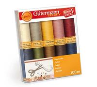 Gutermann 734521-3 Thread Set Natural Cotton 50 100m/10 Reels, Multi-Colour