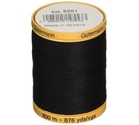 Gutermann 876 yd Natural Cotton Thread Solids, Black, 800C-5201