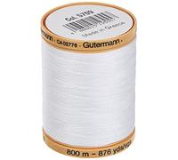 Gutermann 876 yd Natural Cotton Thread Solids, White, 25049