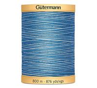 Gutermann 876 yd Natural Cotton Thread Variegated, Blue Awakening
