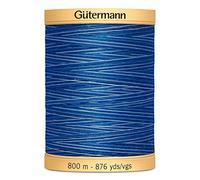 Gutermann 876 yd Natural Cotton Thread Variegated, Deep Evening Sky