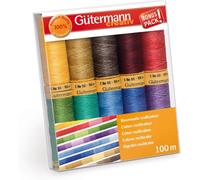Gutermann 10 x 100m Natural Cotton C 50 Sewing Thread Box Set Pack