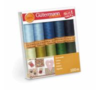 Gutermann Natural Cotton Sewing Thread Set Cool Shades - per pack