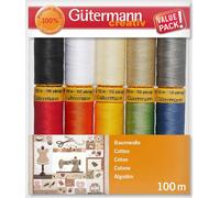 Gutermann Cotton Thread Set - Colour Assortment 1 734521 - 10 x 100m